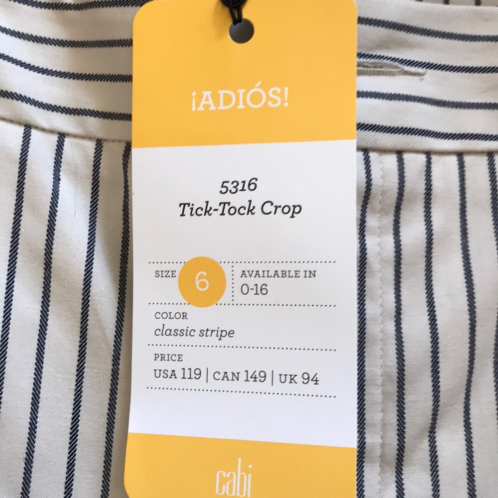 NWT CAbi Tick-Tock Crop - Picture 5 of 6